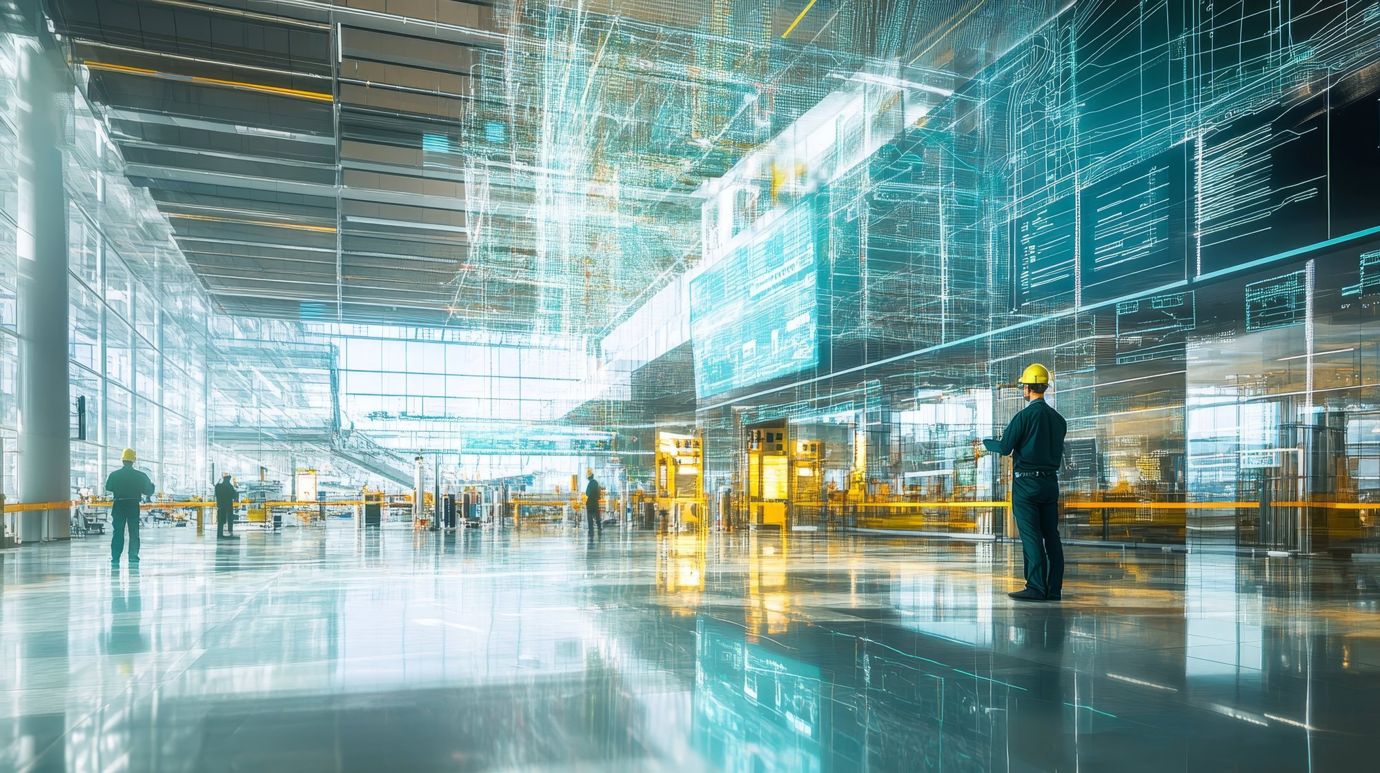 Futuristic Construction Inside Airport